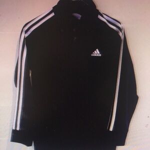 Adidas Black Track Jacket with White Stripes